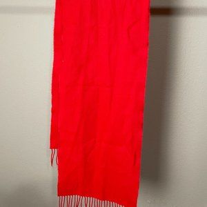 Red plain solid scarf 100% cashmere Made in scotland